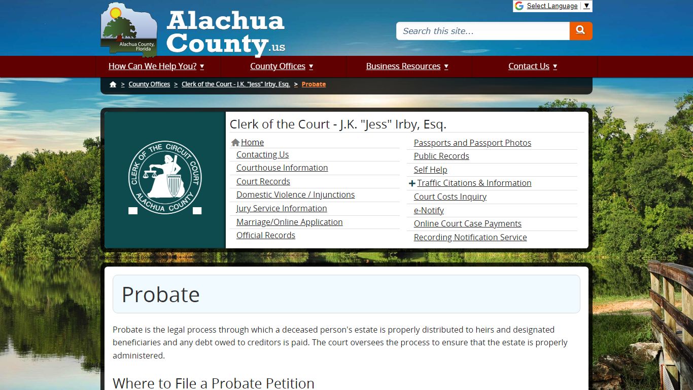 Probate - Alachua County